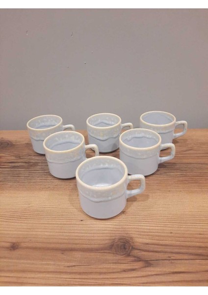 6'lı Parlak Buz Mavi Seramik Çay Fincanı Takımı modelleri