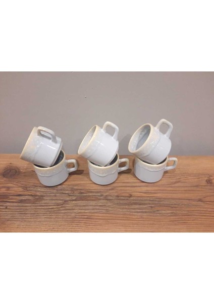 6'lı Parlak Buz Mavi Seramik Çay Fincanı Takımı fırsatları