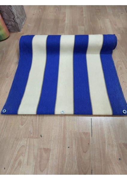 75X100CM Mavi Krem Çizgili Kumaş Balkon Brandası, Dayanıklı ve Şık Tasarım
