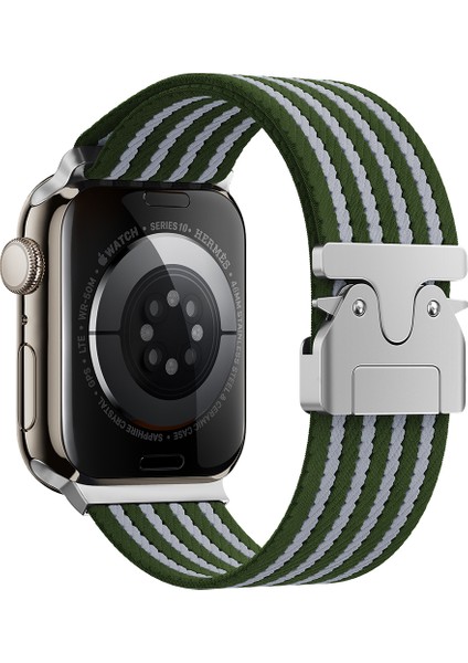 Apple Watch 45MM Uyumlu Zore KRD-133 Naylon Kumaş Hasır Örgülü Kordon