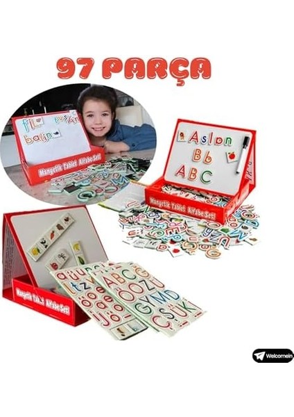 97 Parça Tabletli Alfabe Seti ve Manyetik Tabletli 98 Parça Matematik Seti