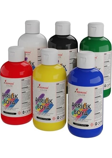 Rose Ana Renkler Akrilik Boya 6'lı Set 6X250 gr modelleri