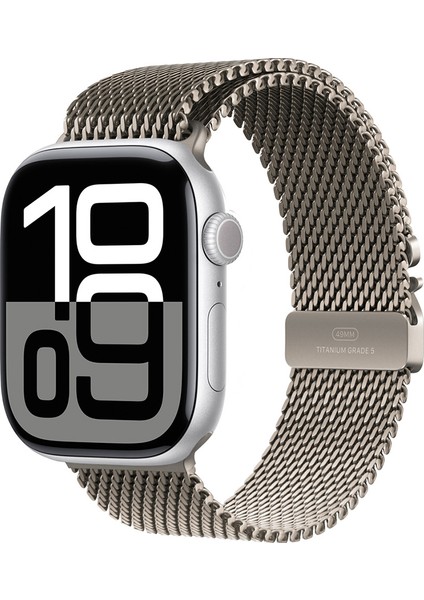 Apple Watch 7 45MM Uyumlu Zore KRD-100 Titanyum Hasır Kordon