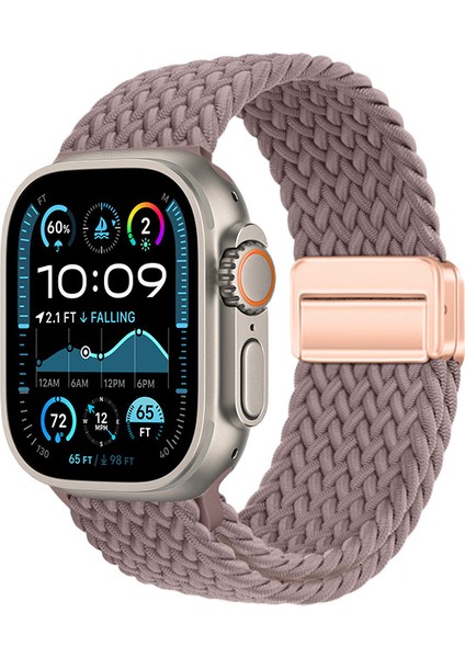 Apple Watch Ultra 49MM Uyumlu Zore KRD-134 Örgü Tasarımlı Hasır Kordon Strap Kayış