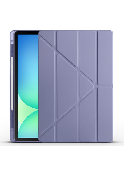 Samsung Galaxy Tab S10 Uyumlu Fe Plus Kılıf Zore Tri Folding Kalem Bölmeli Standlı Kılıf