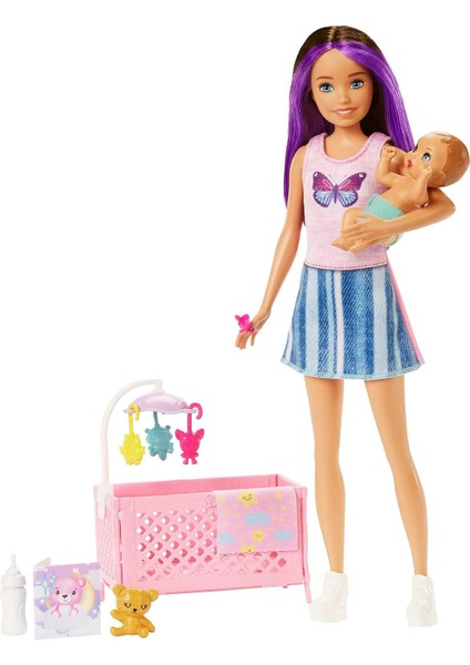 Skipper® Bebek Bakıcısı™ Mavi Saçlı Bebek ve Oyun Seti, 3y+, HJY33