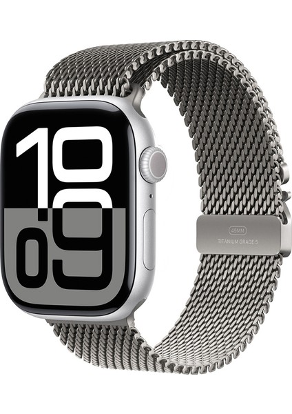 Apple Watch 10 46MM Uyumlu Zore KRD-100 Titanyum Hasır Kordon