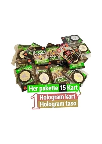 15 Adet Futbolcu Kartları + 1 Adet Hologram Futbolcu Kartı + 1 Adet Hologram Taso -Futbolcu Kartları fiyatları
