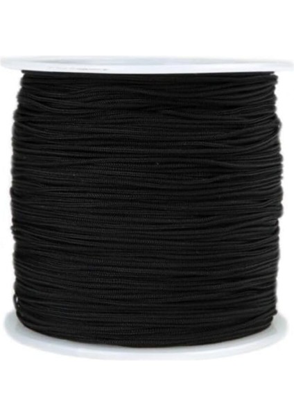 Paraşüt Ipi 0,8 mm Siyah Renk Bileklik Ipi 1 Makara 100 Metre