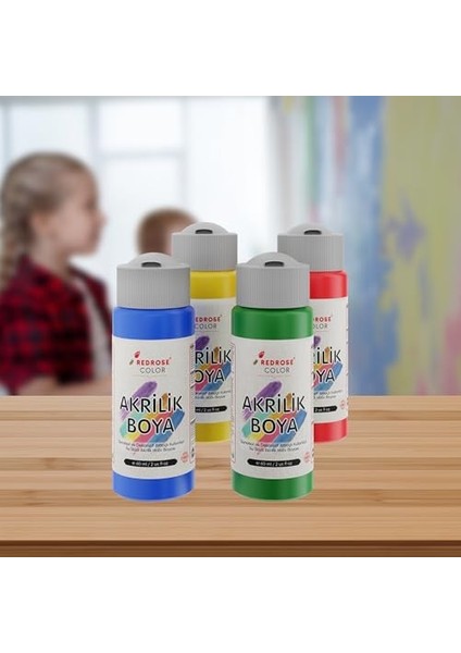 Rose Ana Renkler Akrilik Boya 4'lü Set 4X60 ml fiyatları