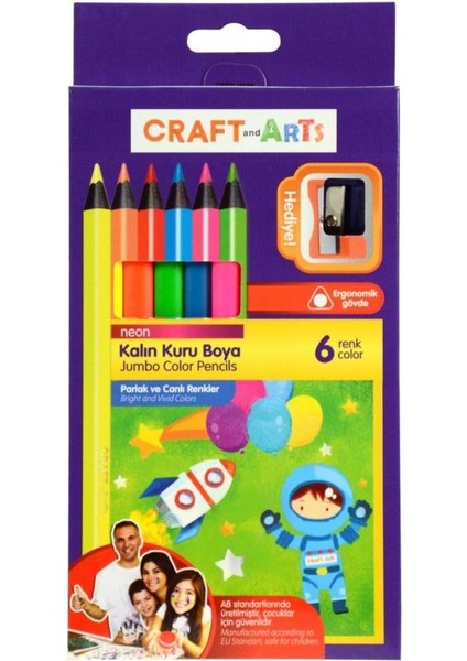 And Arts Kuru Boya Jumbo Neon 6'lı