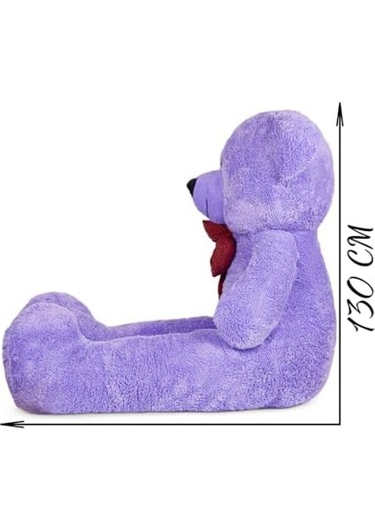 Oyuncak 130 cm Dev Pelüş Ayı, Papyonlu ve Sevimli Büyük Boy Ayıcık, Yumuşak Sarılmalık Peluş, Sevgiliye (Lila) modelleri
