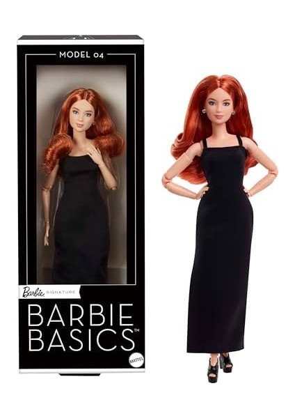 Basıcs™ Ikonik Koleksiyon Bebekler - Kızıl Barbie Basics Koleksiyona Uygun Bebek, Siyah Elbisesi ve Platform Topuklu Ayakkabılarıyla Kızıl Kıvırcık Saçlı Model 04 JBH74 modelleri