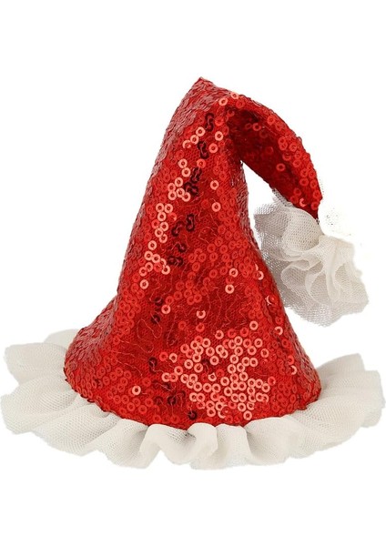 Meri - Sequin Santa Hat Hair Clip - Noel Baba Şapkası Toka