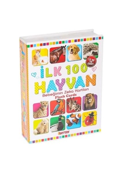 Için Ilk 100 Hayvanlar Kelime Zeka Kartları Eğitici Yeni Doğan Kartları