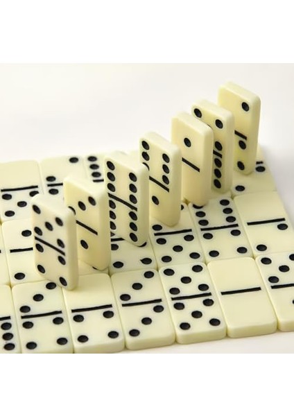 Deri Çantalı Melamin Domino Oyunu 28 Taş Dominoes Double Six Aile Oyunu (Yeşil) modelleri