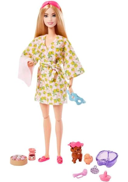 Bebek ve Aksesuarlar Barbie ve Yavru Köpeği, Çocuklar Için Oyuncaklar, Kişisel Bakım Spa Günü HKT90