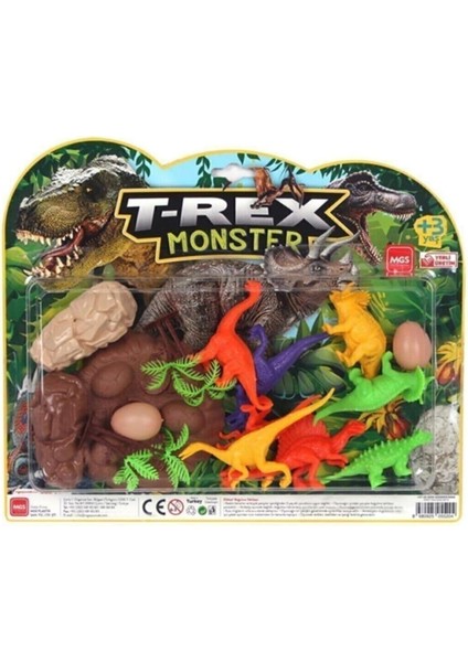 Büyük Dinazor Kartela Trex Monster Dinozor Set 3609 TRU-01-3609