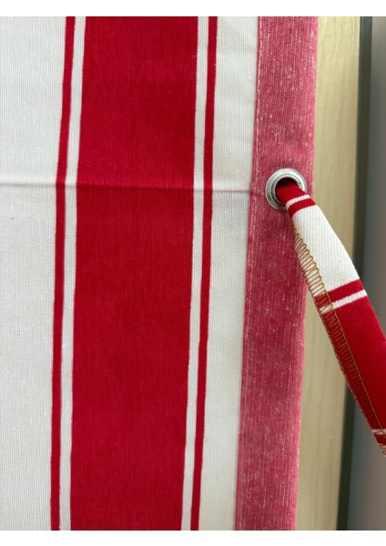 Kırmızı Beyaz Balkon Perdesi, Çardak Perdesi, Korniş Düğmeli ve Kuş Gözü Delikli Balkon Perdesi fiyatları