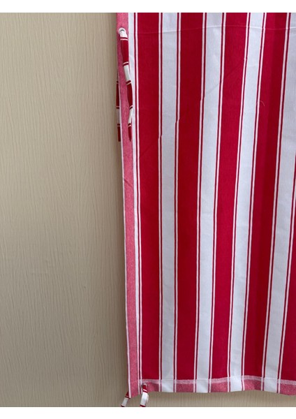 Kırmızı Beyaz Balkon Perdesi, Çardak Perdesi, Korniş Düğmeli ve Kuş Gözü Delikli Balkon Perdesi fırsatları