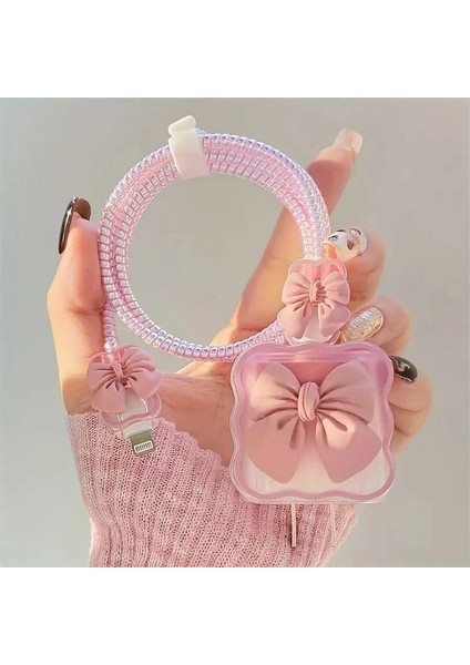 Apple 18-20W Uyumlu Şarj Cihazı Kılıfı ve Şarj Kablo Koruyucu Koruma Seti