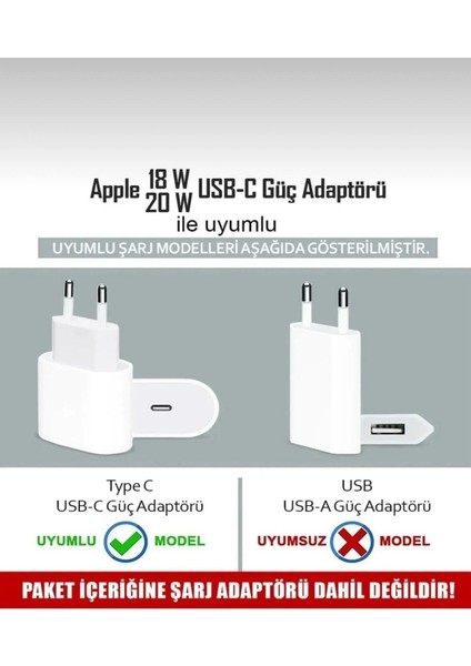 Apple 18-20W Uyumlu Şarj Cihazı Kılıfı ve Şarj Kablo Koruyucu Koruma Seti modelleri