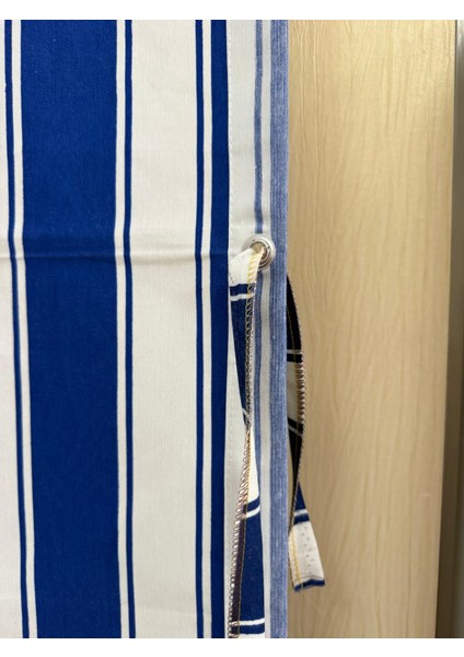 Mavi Beyaz Balkon Perdesi, Çardak Perdesi, Korniş Düğmeli ve Kuş Gözü Delikli Balkon Perdesi fırsatları