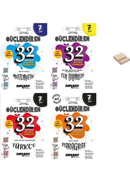 7. Sınıf Güçlendiren Matematik Fen Türkçe ve Paragraf 4lü Haftalık Denemeleri + Telefon Tutucu
