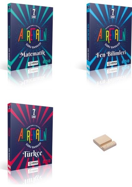 7. Sınıf Matematik Fen Bilimleri ve Türkçe 3lü Set Soru Bankası + Telefon Tutucu