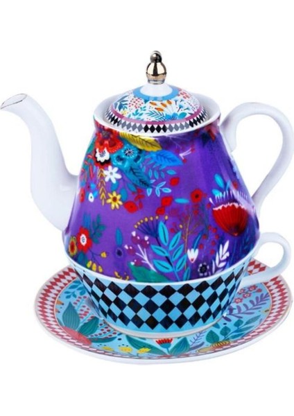 Mor Tek Kişilik Demlik ve Fincan Seti, Şık ve Kullanışlı Tasarım