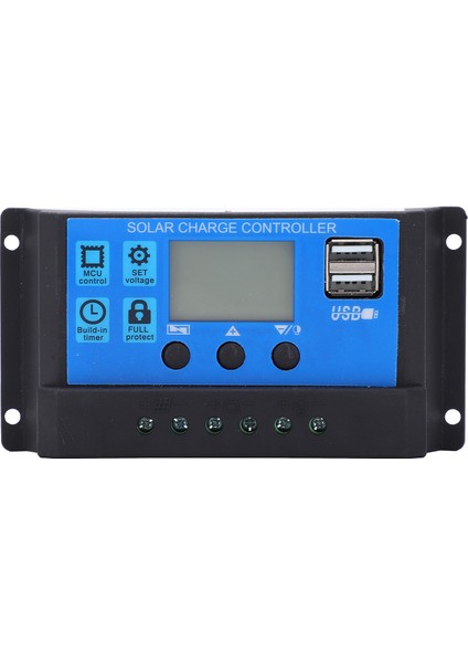 Oto Solar Şarj Regülatörü Mppt Pmw Büyük Güç 5 V 3A USB Çıkışı LCD Hd Ekran (Yurt Dışından)
