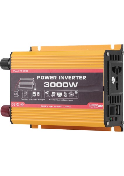 Araç Invertörü 3000 W Çift USB Otomatik Güç Dönüştürücü Modifiye Dalga Trafo (DC12V AC110V ) (Yurt Dışından) fırsatları