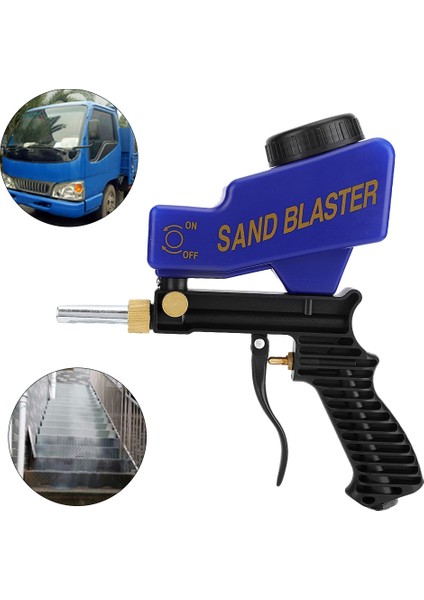 Taşınabilir Yerçekimi Tipi Anti Pas Pnömatik Kumlama Tabancası Kum Blaster Pas Kaldırmak Nokta Mavi (Yurt Dışından) modelleri