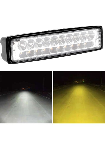 60W 20 LED Araba Motosiklet Iş Lambası Şeridi Sürüş Far Çubuğu Çift Renkli (Yurt Dışından) fırsatları