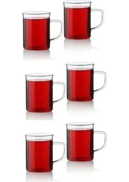 Ateşe Dayanıklı 6'lı Kulplu Beyaz Çay Fincanı Seti