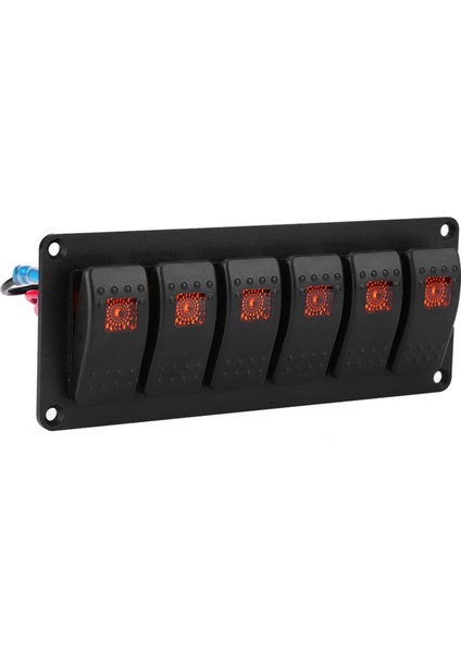 12-24V 6 Gang Rocker Anahtarı Paneli Araba Rv Tekne Yat Deniz Turuncu LED (Yurt Dışından) fiyatları