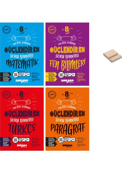 Lgs 8. Sınıf Güçlendiren Matematik Fen Bilimleri Türkçe ve Paragraf 4lü Soru Bankası Seti + Telefon Tutucu