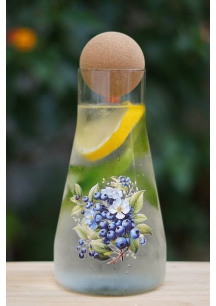 Caga Pinterest Yabanmersini Desenli 2 Parça Bardak ve Borosilikat Cam Sürahi (900 Ml) Takım Seti fırsatları