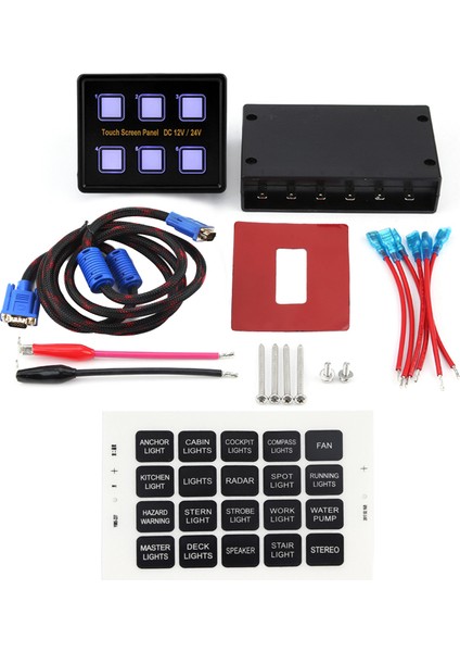12 V / 24 V 6 Gang Dokunmatik Ekran Kontrol Panel Kutusu LED Anahtarı Paneli Araba Tekne Için Evrensel (Yurt Dışından)