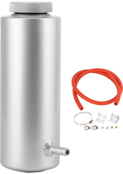3x7. 5in Radyatör Soğutma Yağ Yakalama Can Taşma Tankı Şişe Alüminyum Alaşım Evrensel 800 ml / 27 Oz Gümüş (Yurt Dışından)