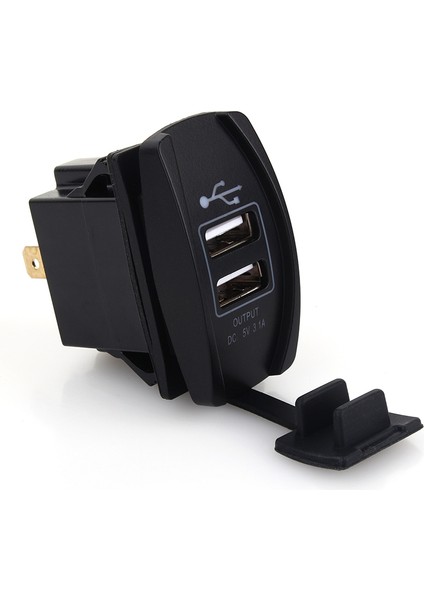 Araba Dc 12 V‑24 V Mavi LED Çift USB Şarj Carling Arb Rocker Anahtarları 5 V 3.1 A (Yurt Dışından) modelleri