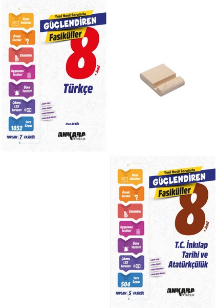 Lgs 8. Sınıf Güçlendiren Türkçe ve Inkılap Tarihi Fasikülleri + Telefon Tutucu