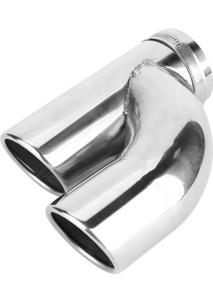 A2008 Evrensel Araba Egzoz Borusu Trim Ucu Dairesel Eğik Uç Çift Arka Kuyruk Boğaz 62MM (Yurt Dışından)