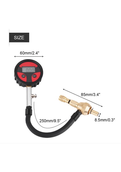 Araba Oto Motosiklet Bisiklet Kamyon Lastiği Lastik Çekirdekli LCD Dijital Basınç Göstergesi (Yurt Dışından) fırsatları
