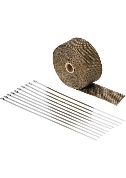 Egzoz Isı Borusu Wrap 10 M Egzoz Borusu Isı Yalıtım Wrap Rulo ile 10 Paslanmaz Çelik Bağları (Yurt Dışından)
