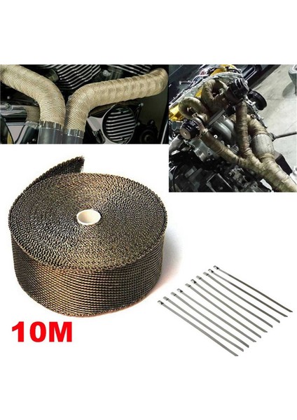 Egzoz Isı Borusu Wrap 10 M Egzoz Borusu Isı Yalıtım Wrap Rulo ile 10 Paslanmaz Çelik Bağları (Yurt Dışından) fiyatları