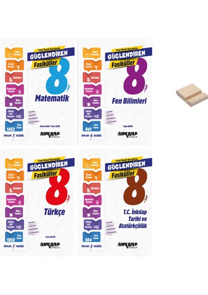 Lgs 8. Sınıf Güçlendiren Matematik Fen Türkçe ve Inkılap 4lü Fasikül Seti + Telefon Tutucu