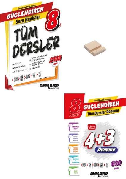 Lgs 8. Sınıf Güçlendiren Tüm Dersler Soru Bankası ve Genel Deneme + Telefon Tutucu