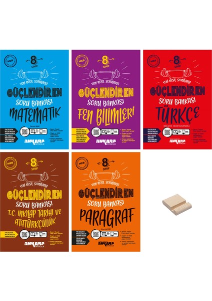 Lgs 8. Sınıf Güçlendiren Matematik Fen Bilimleri Türkçe Inkılap ve Paragraf 5li Soru Bankası Seti + Telefon Tutucu