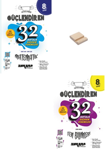 Lgs 8. Sınıf Güçlendiren Matematik ve Fen Bilimleri Haftalık Denemeleri + Telefon Tutucu